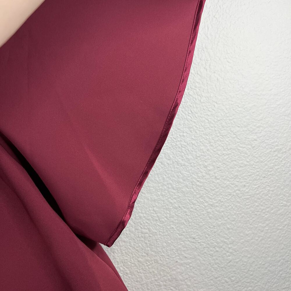 Eloquii Studio Ruffle & Tie Front Dress Wine Burgundy Red Women's Size 14 - Picture 8 of 11